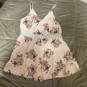 Blush Pink Floral Romper